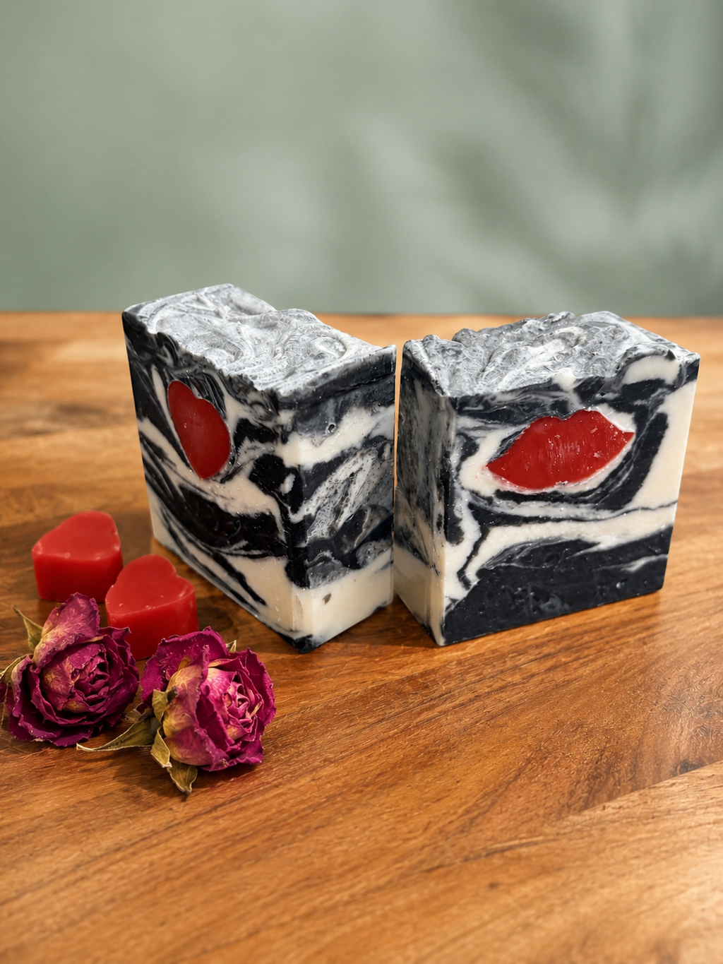 Charcoal Swirls Valentine Bar Soap