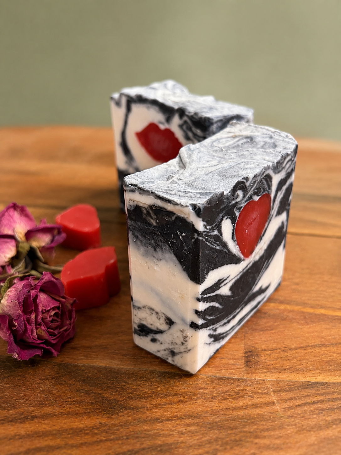 Charcoal Swirls Valentine Bar Soap