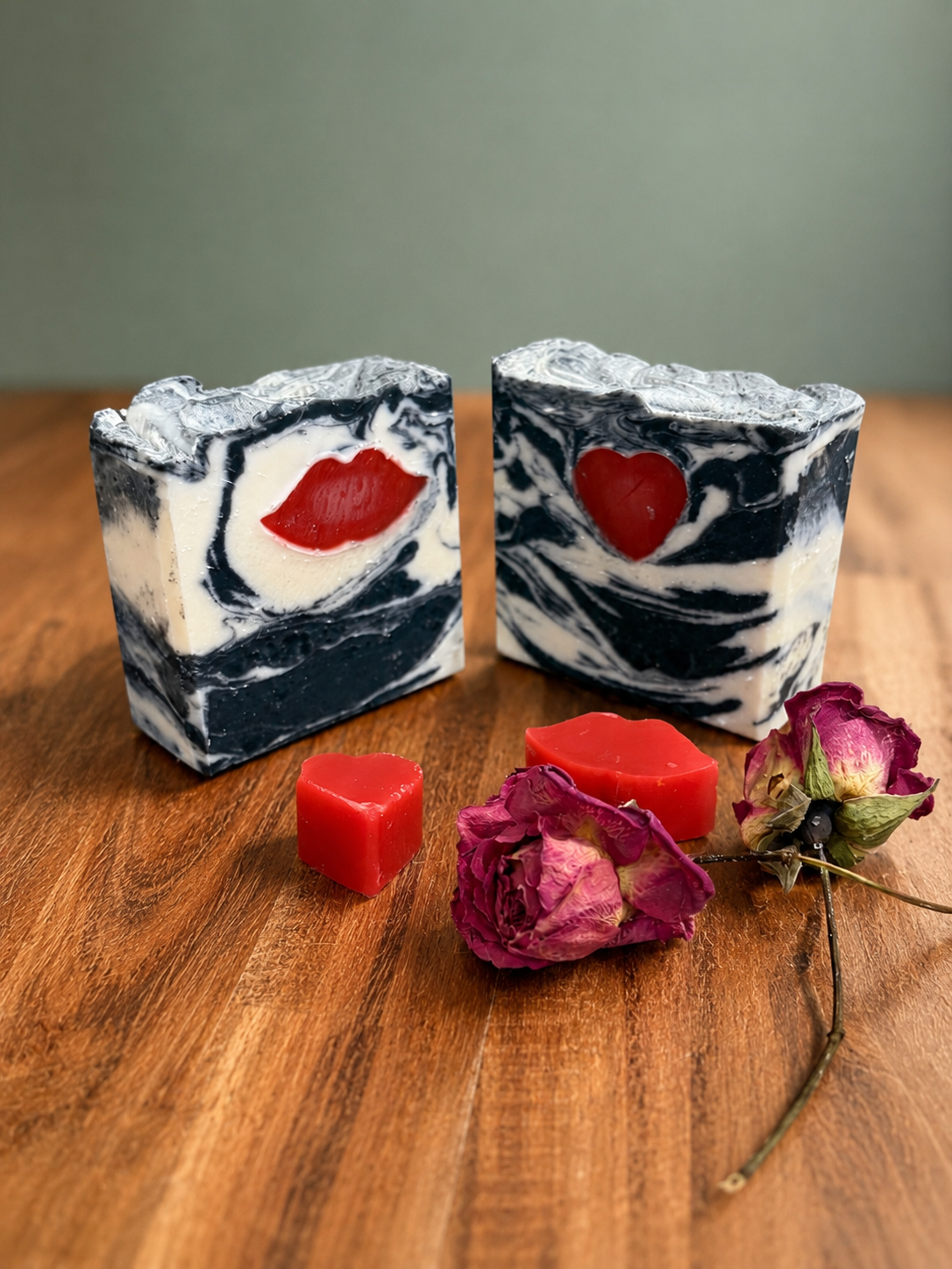 Charcoal Swirls Valentine Bar Soap